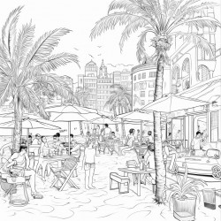 european summer beaches cheese wine palm trees people playing having fun