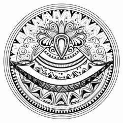 a single decorative sombrero with a wide brim and a few simple patterns the design is minimal with thick clean lines