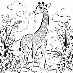 giraffe in a garden