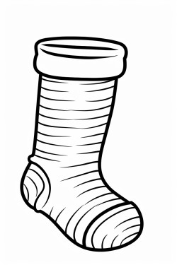 a cute warm wool socks  coloring bookvector white background black and white black drawing