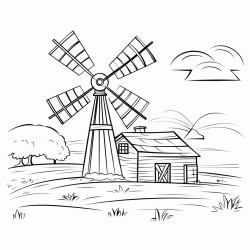 svg outline of country farm windmill blade
