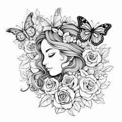 butterflies and roses