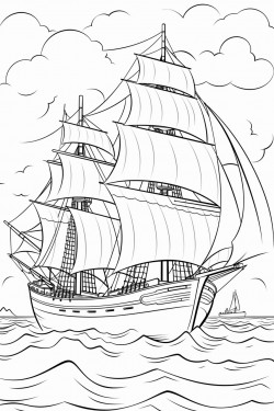 pirate ships in ocean