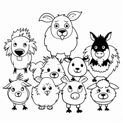 cow rabbit chicks mouse rooster pig guinea pigs pony goose sheep pony goat turkey