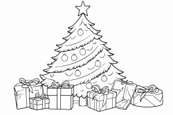 christmas tree and few gifts around