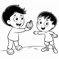 person throwing a tomato at someone else