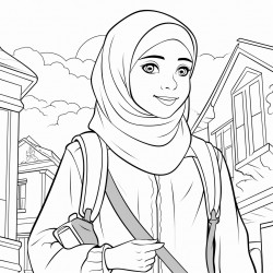 lady in hijab outside of school