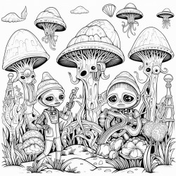 aliens in the garden planting vegetables