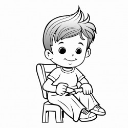 menino cortando o cabelo