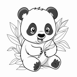 panda eats leaves