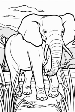 elephant in the veld