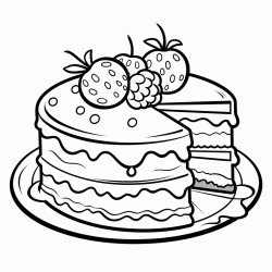 a cute cake with strawberries