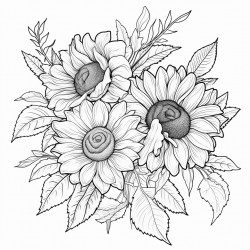 roses and sunflowers