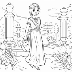 une momie gyptienne mignonne qui court dans un jardin tout en perdant certaines de ses bandelettes