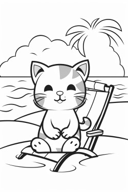cat on a beach