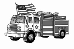 fire engine with flag