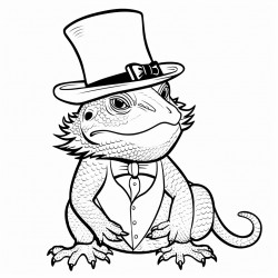 a bearded dragon with a top hat