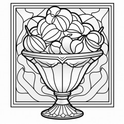 an ice cream sundae in a stained glass style