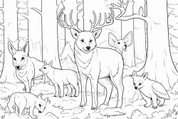 animals in a forrest