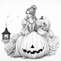 a large pumpkin next to a women sitting next to it inside pumpkin designs women long dress