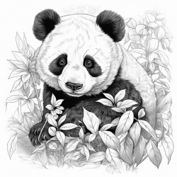 panda eating leaves