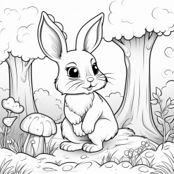 a cute bunny in a magical forest