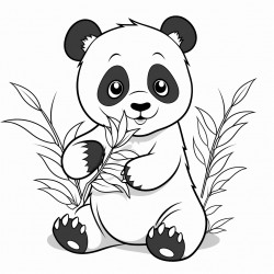 panda eating leaves