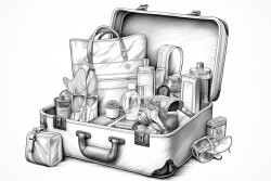 travel packing an open suitcase filled with clothing beauty products and travelsized accessories