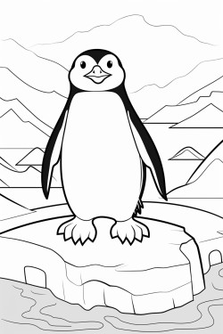 penguin sitting on an ice floe