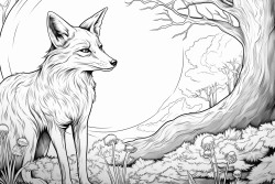 sneaky fox in the moonlight