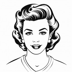 pop art lady with short 1950s look