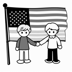 german flag and american flag friendship