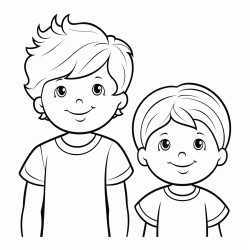 two women want a little bit shorter than the other one hair up two toddlers one boy and one girl