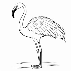 a flamingo stretching its wings and neck
