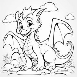 cute hilarious dragon coloring