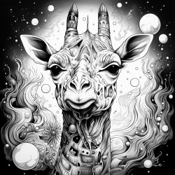 giraffe in space