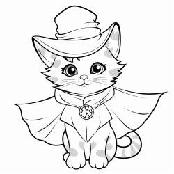 chat portant un chapeau de sorcire