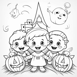 halloween theme coloring book photo