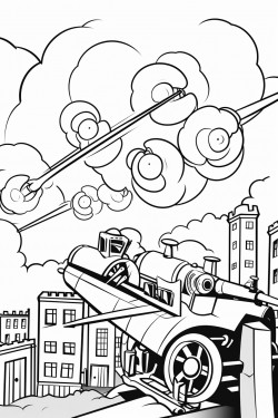color a flak gun defending hamburg from bombers
