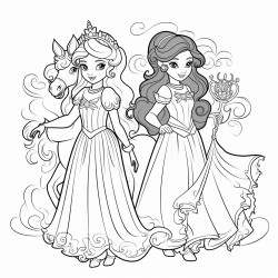 beautiful princesses with brave knights or dragons or unicorns or witches