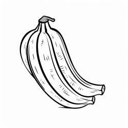 banana fruit thin line