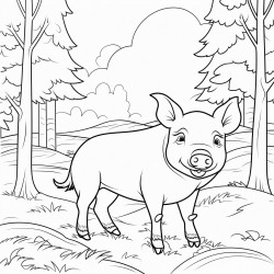 a pig in the forest
