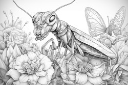 praying mantis on a flower