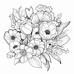 bouquet of roses and daisies and tulips