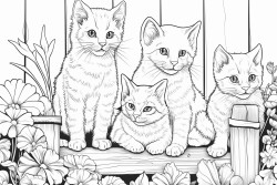kittens playing in backyard