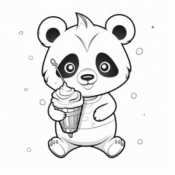 panda with ice cream