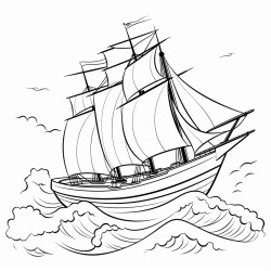 a sailing boat in a stormy sea