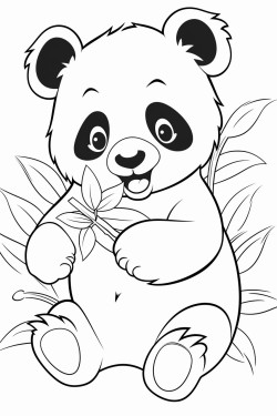 panda eating leaf