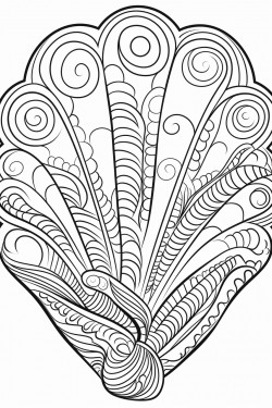 big sea shell with design