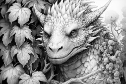 dragon in ivy leaves